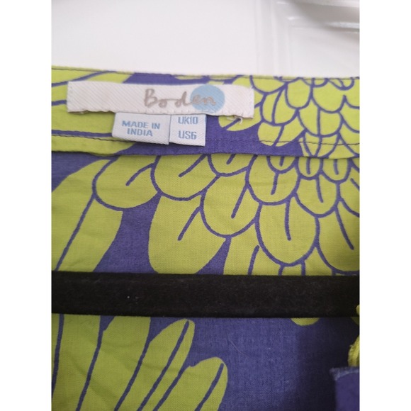 Boden Floral Tunic Midi Dress 3/4‎ Sleeve Size 6  Lime Green - Picture 2 of 7